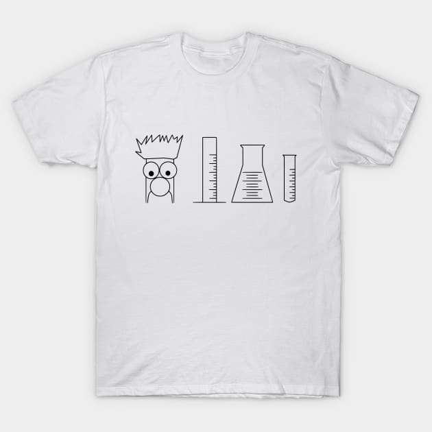 Beaker Chemistry Pun - Black Print T-Shirt by MonkeyButlerDesigns